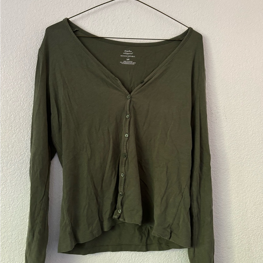 Banana Republic Green Relaxed Button Down Shirt